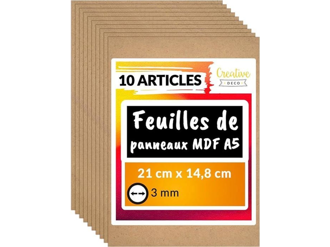Folha de Painel de Madeira Bruta 10 X A5 Mdf 148 X 210 X 3 Mm Ideal para Diy Corte a Laser Roteadora Cnc Modelagem CREATIVE DECO