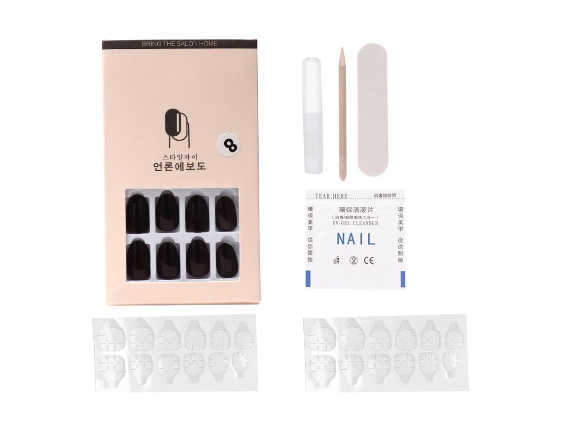 24pcs Dedo De Unha Falsa Reutilizável Removível Pvc Com Ferramentas Manicure (tipo 08)