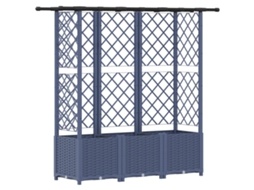 Conjunto 1 Canteiro De Jardim Elevado Vidaxl Cinzento Polipropileno (163,5 X 40 X 136 Cm)