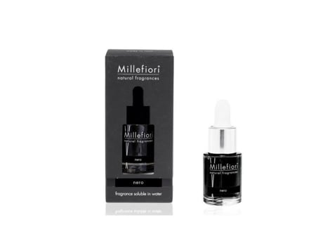 Óleo Perfumado Solúvel em Água 15ml Para Umidificador Fragrância Amadeirada E Exótica Millefiori Preta