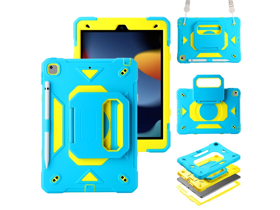 Lurelia Capa Para Ipad 10.2 2019 E 20 E 21 (conjunto Completo), Silicone, Azul-claro, Proteção Contra Quedas
