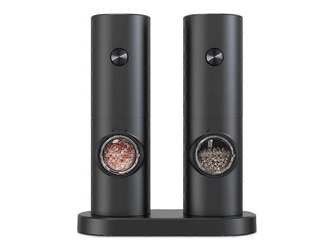 Conjunto de moedores elétricos de sal e pimenta com base e 5 níveis de moagem AQUAFORGE