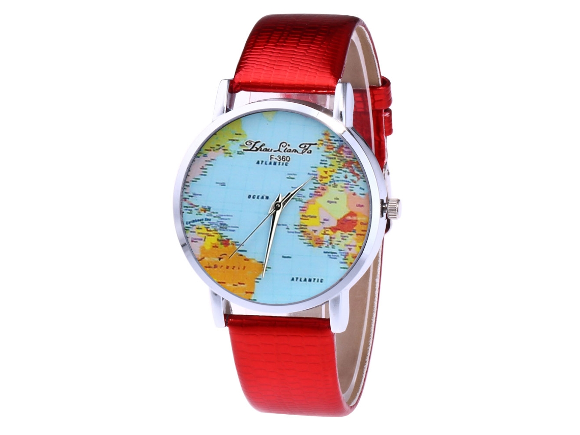 Reloj De Cuero Para Parejas Estudiantes Quartz Analógico F360-yx Rojo