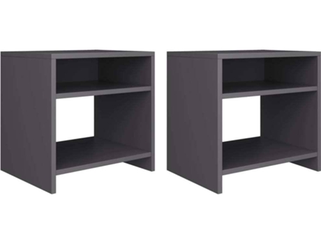Mesa Cabeceira VIDAXL Carvalho 802774 Cinzento (40 x 30 x 40 cm - Madeira)
