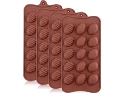 Conjunto De 4 Formas De Bolo Em Silicone 3d Para Páscoa, 15 Ovos/chocolates, Bolos Pequenos/tarteletes, 22x10,5 Cm