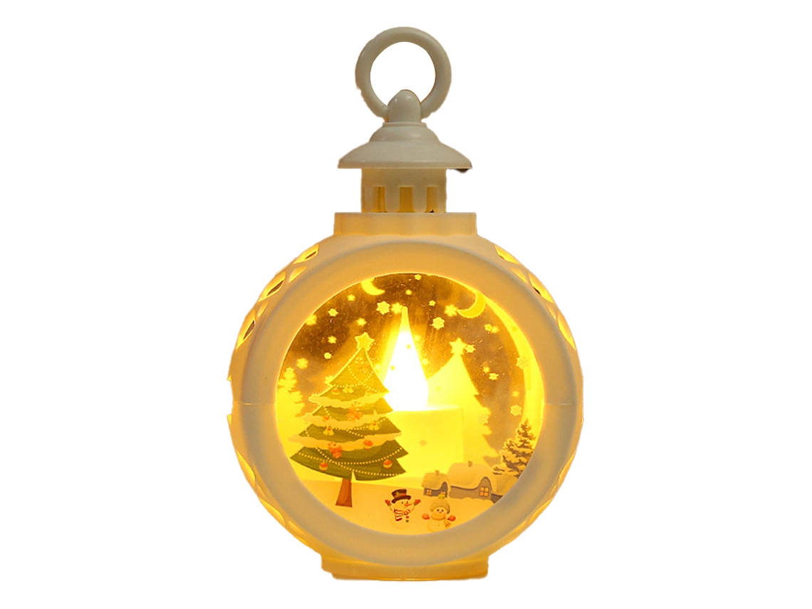 Suprimentos de Decoração de Natal Led Pequena Luz Redonda Lanterna Portátil Decoração de Janela de Presente Pingente Estilo 2