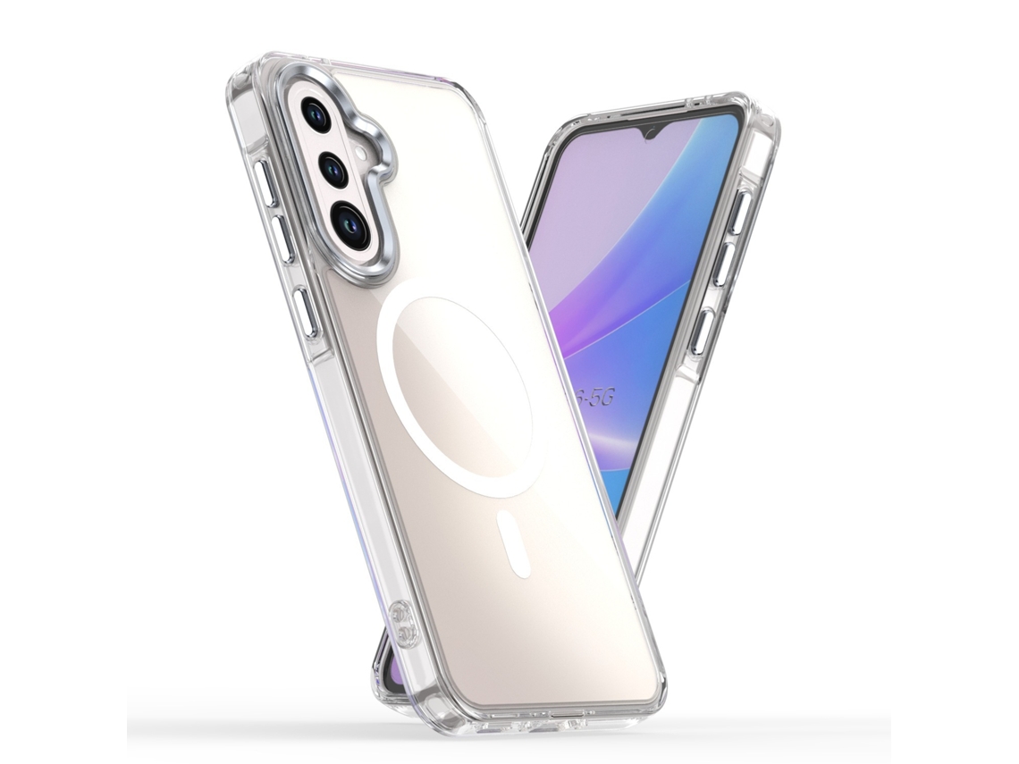 Capa Magnética Hexinyigjly Para Para Samsung A56, Translúcida Anti-amarelecimento Com Magsafe, Antichoque Branco