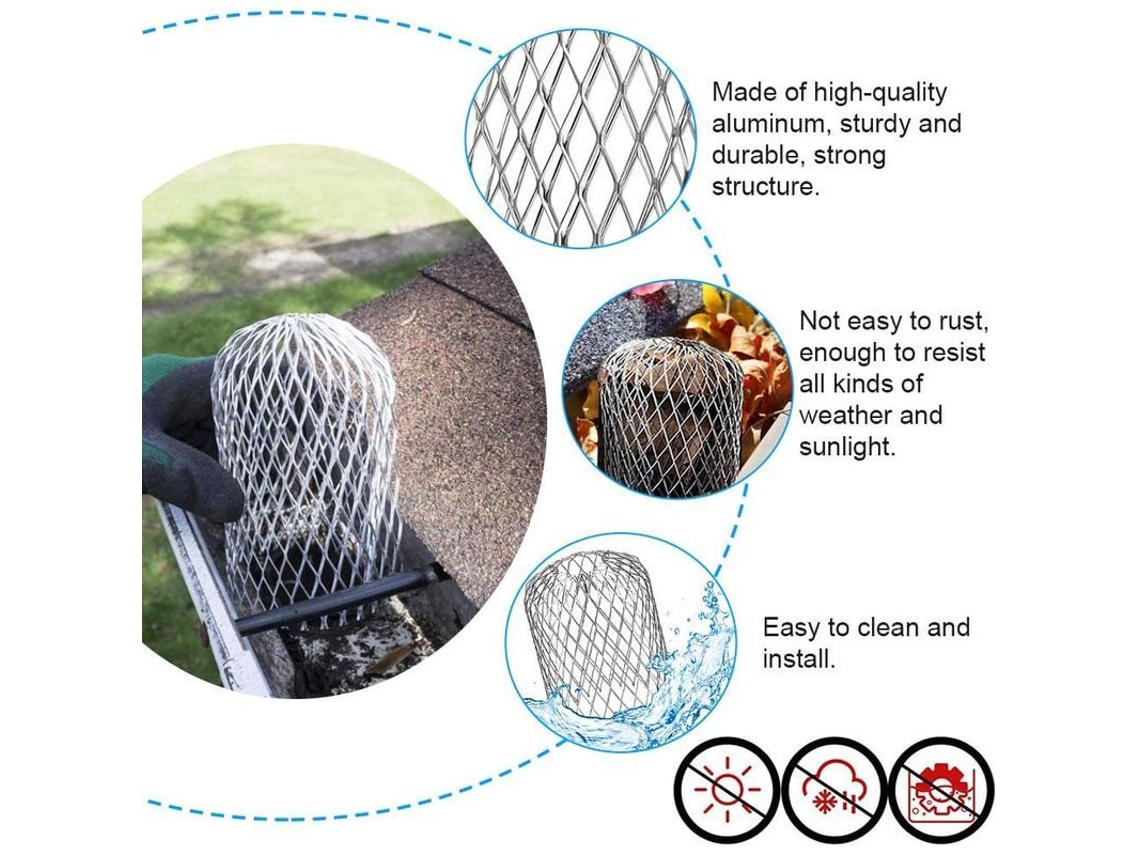 Protector De Canalones De Aluminio Guardacanalones Metal Para Hogar Alcanales Fosos Alcantarillas 6 Piezas