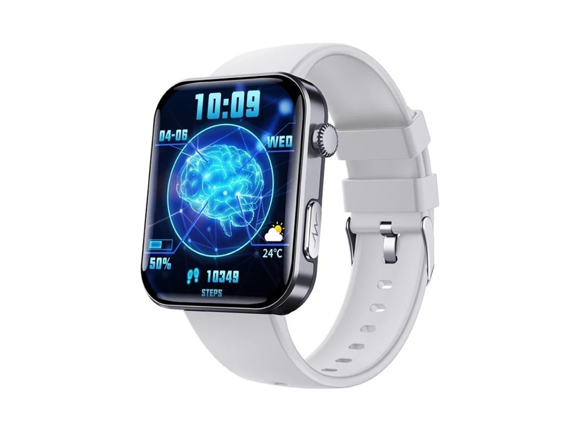 Relógio inteligente Bestvite com tela de 2,1 polegadas, chamadas Bluetooth, monitoramento de saúde, à prova d'água IP67, preto