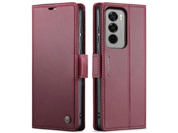 Capa De Celular Caseme 023 Com Fecho Borboleta, Textura De Lichia E Proteção Rfid Antirroubo Para Oppo Reno12 5g Global