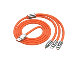 Cabo Usb 3 em 1 para Carregamento Rápido Laranja 1,2 M STELASPLEN