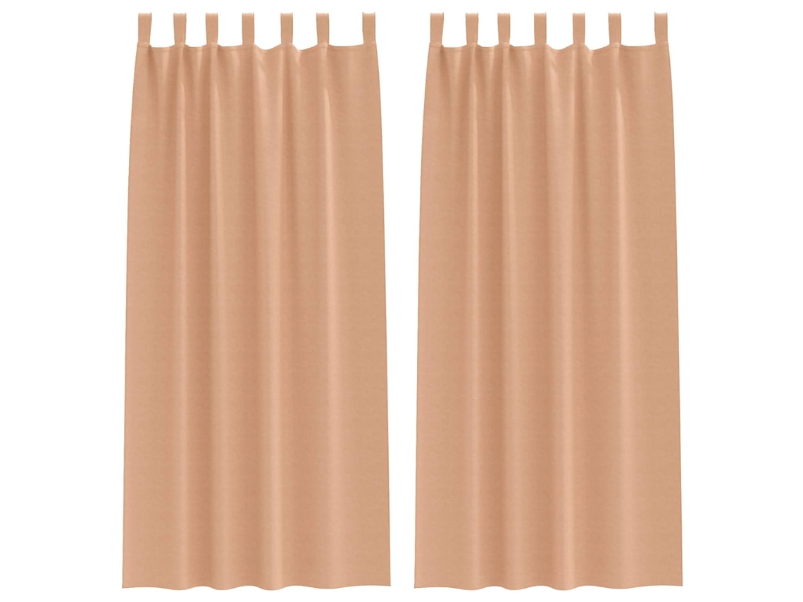 Maison Exclusive - Cortinas Blackout Com Argolas 2 Pcs Marrom Claro 225 X 140 Cm