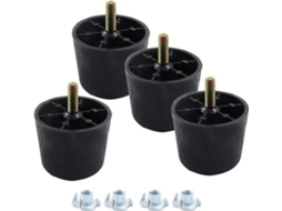 Pés De Móveis Plástico Preto 2 Polegadas