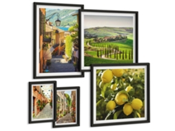 Conjunto De Pinturas Encantadoras Ruas Da Itália Paisagens Espelharte (5 Peças)