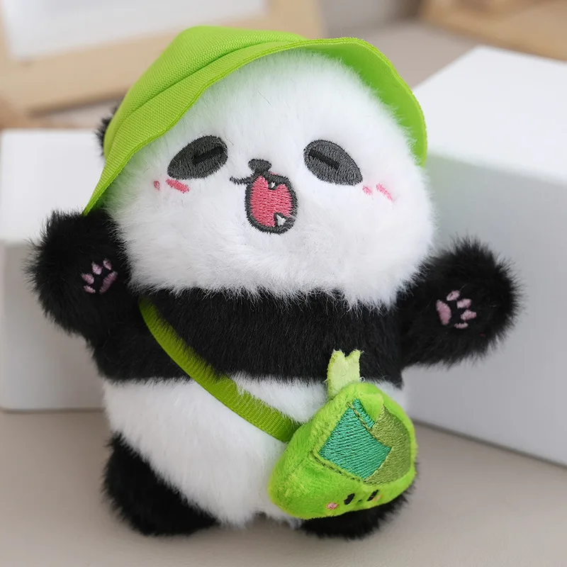 Chaveiro de Pelúcia de Panda Chinês Fofo para Mochila MDUG (verde)