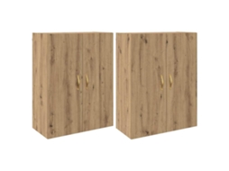 Conjunto 2 Unidade De Armazenamento De Parede Vidaxl Castanho Derivados De Madeira (69,5 X 34 X 90 Cm)
