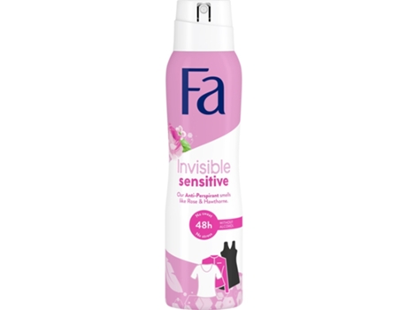 Invisible Sensitive 48h Antitranspirante Em Spray Com Fragrância De Rosa E Espinheiro Branco, 150ml Fa