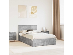 Vidaxl Estrutura Da Cama Com Gaveta Cinzento Cimento 120 X 190 Cm