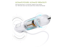 Mixer de mão Primerox Homgeek 1000w 2 em 1 com batedor, 6 velocidades, fácil de limpar