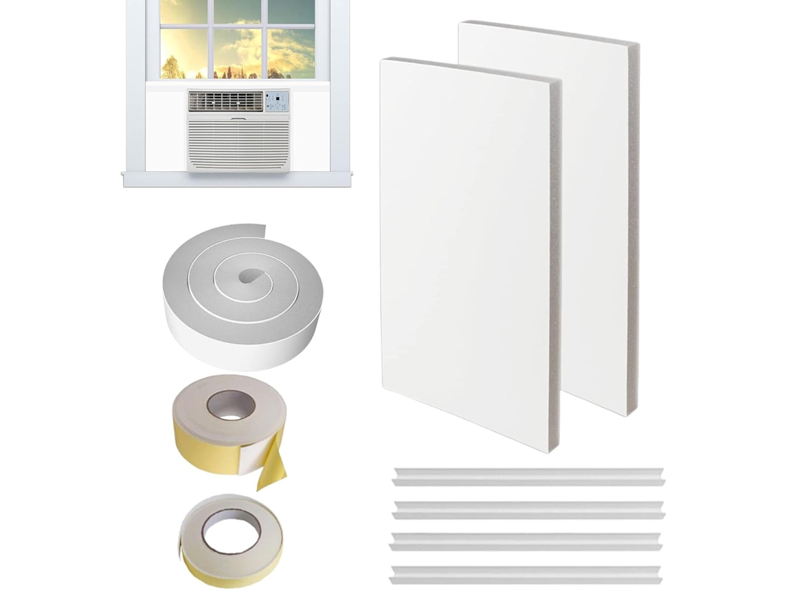Conjunto De 2 Painéis De Isolamento De Janela Em Espuma Eva Para Ar Condicionado, Isolamento Térmico Gokoco