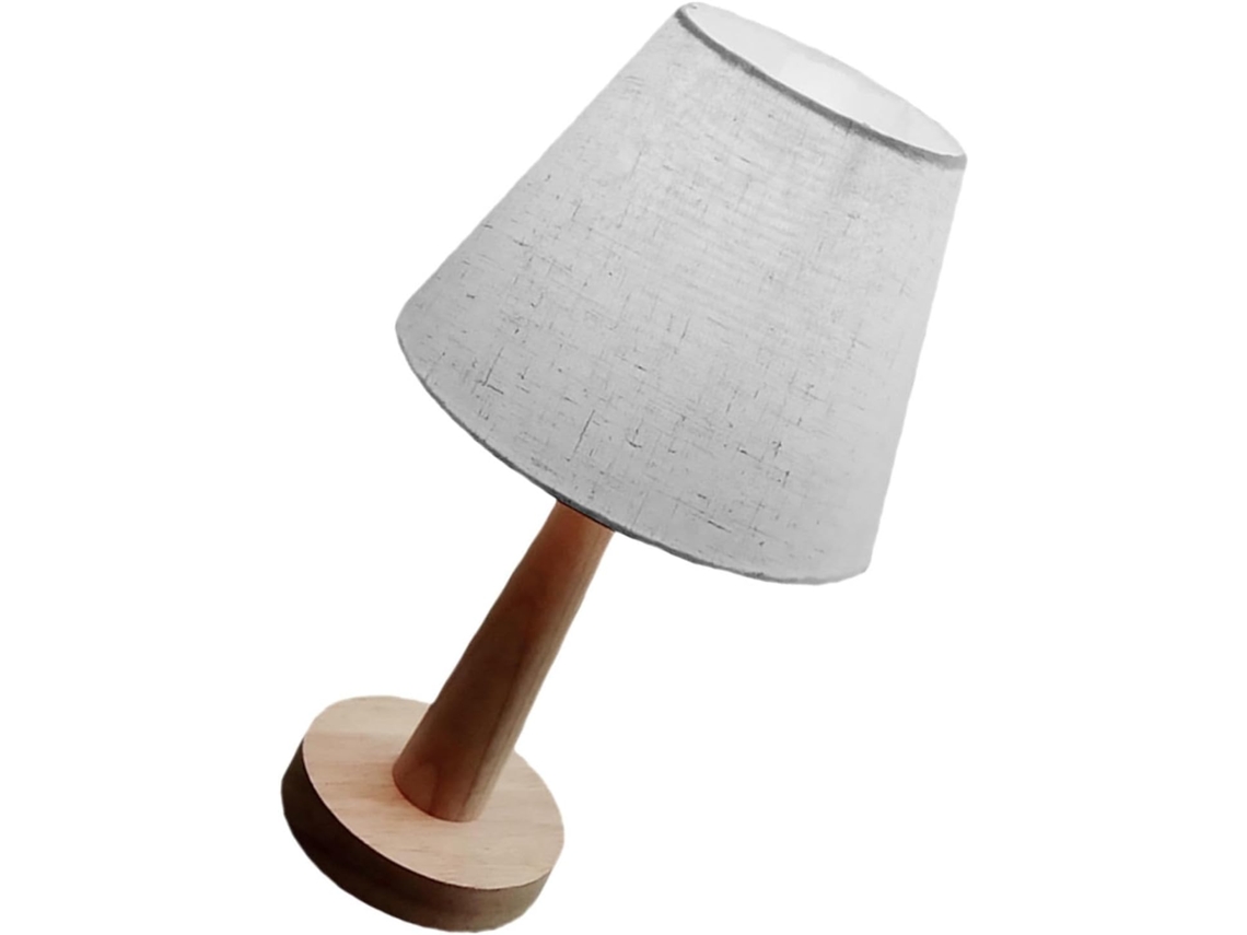 Abajur De Cabeceira Led Hemobllo Em Madeira Natural Com Cúpula Linho Cáqui, Fácil De Instalar, Ideal Para Quartos Ou