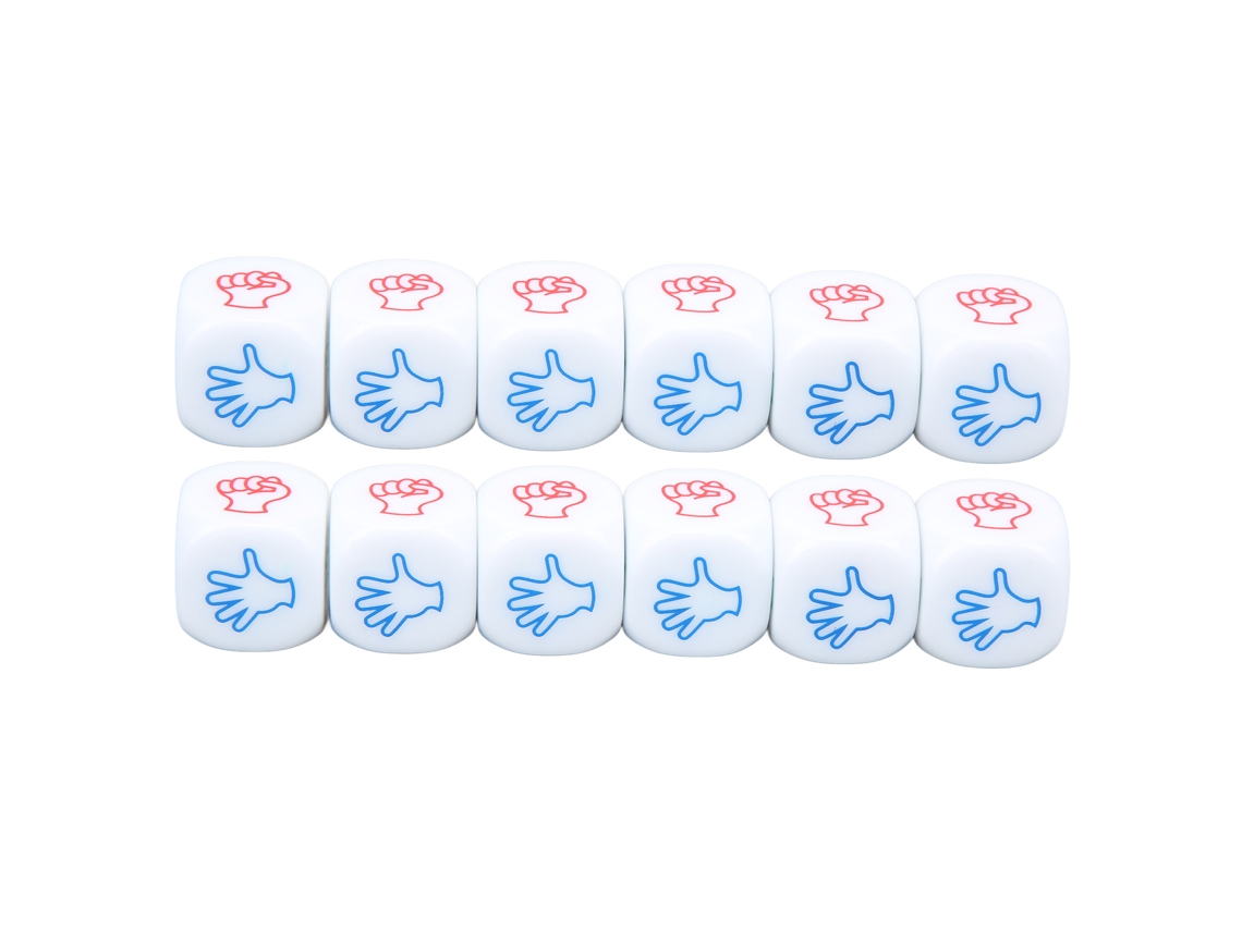 Conjunto de 12 Dados de Jogo Brancos 20mm Business