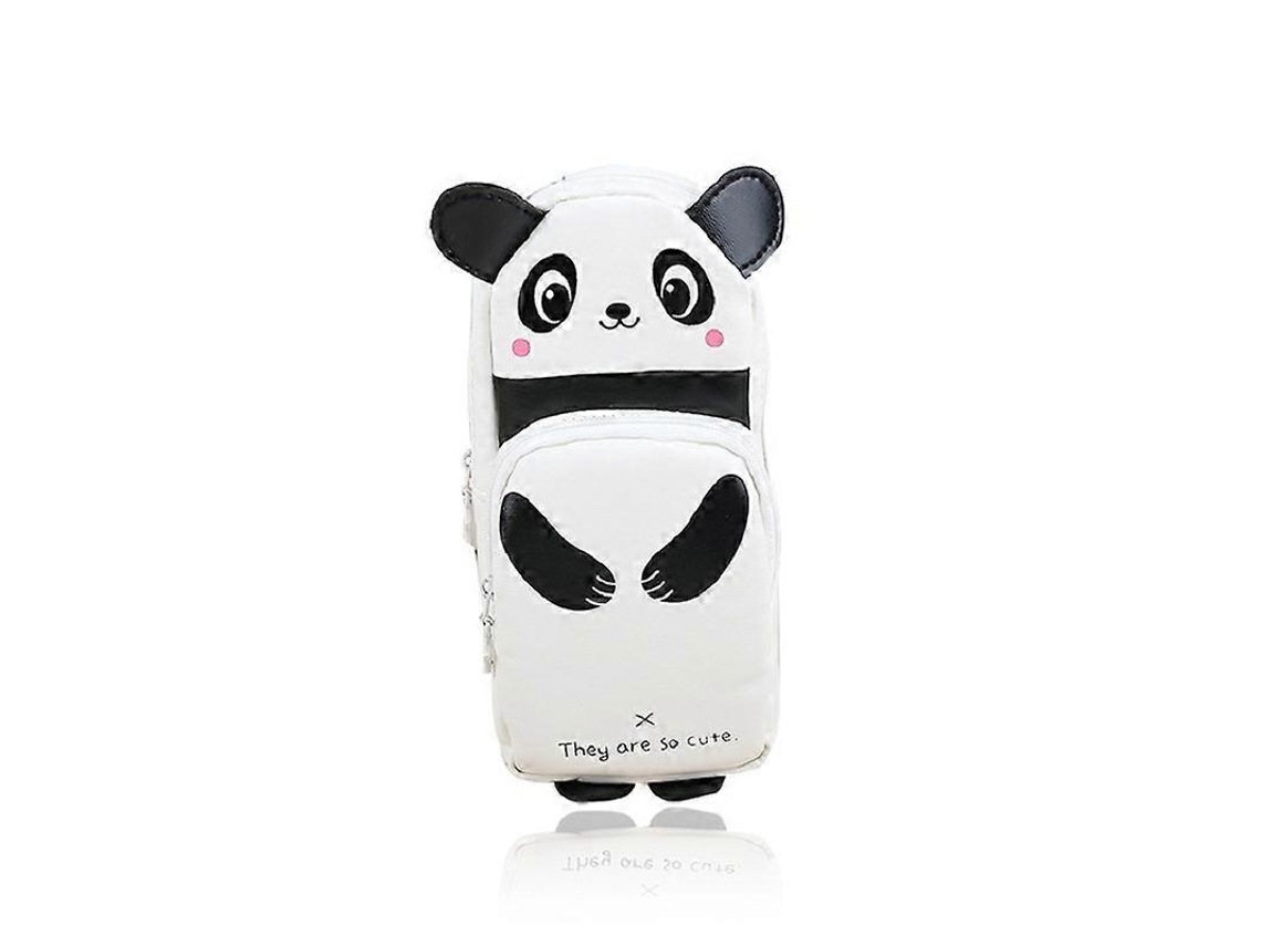 Estojo para Lápis, Grande Capacidade, com Zíper, Couro, Panda, Escolar, Escritório, Infantil, Adolescentes AQUAFORGE