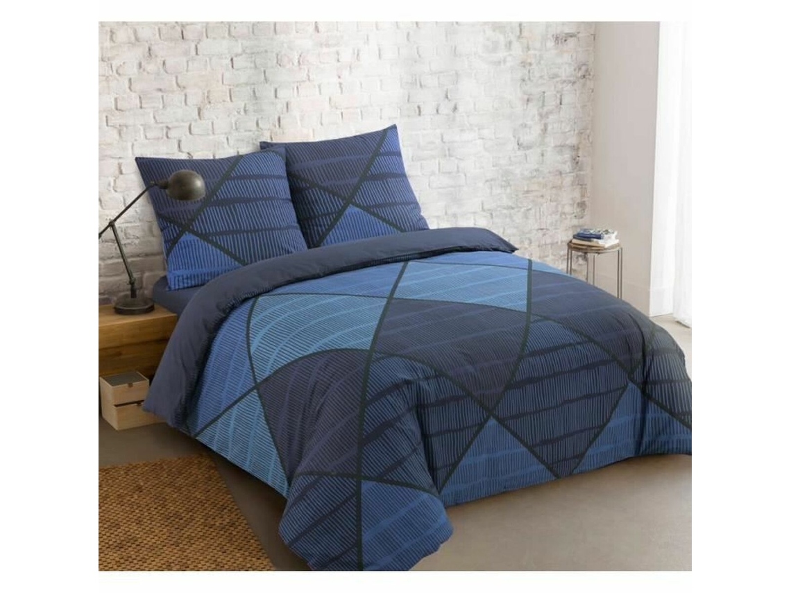 Conjunto de capa de edredom VISION Dream (Azul - Algodão - Geométrico)