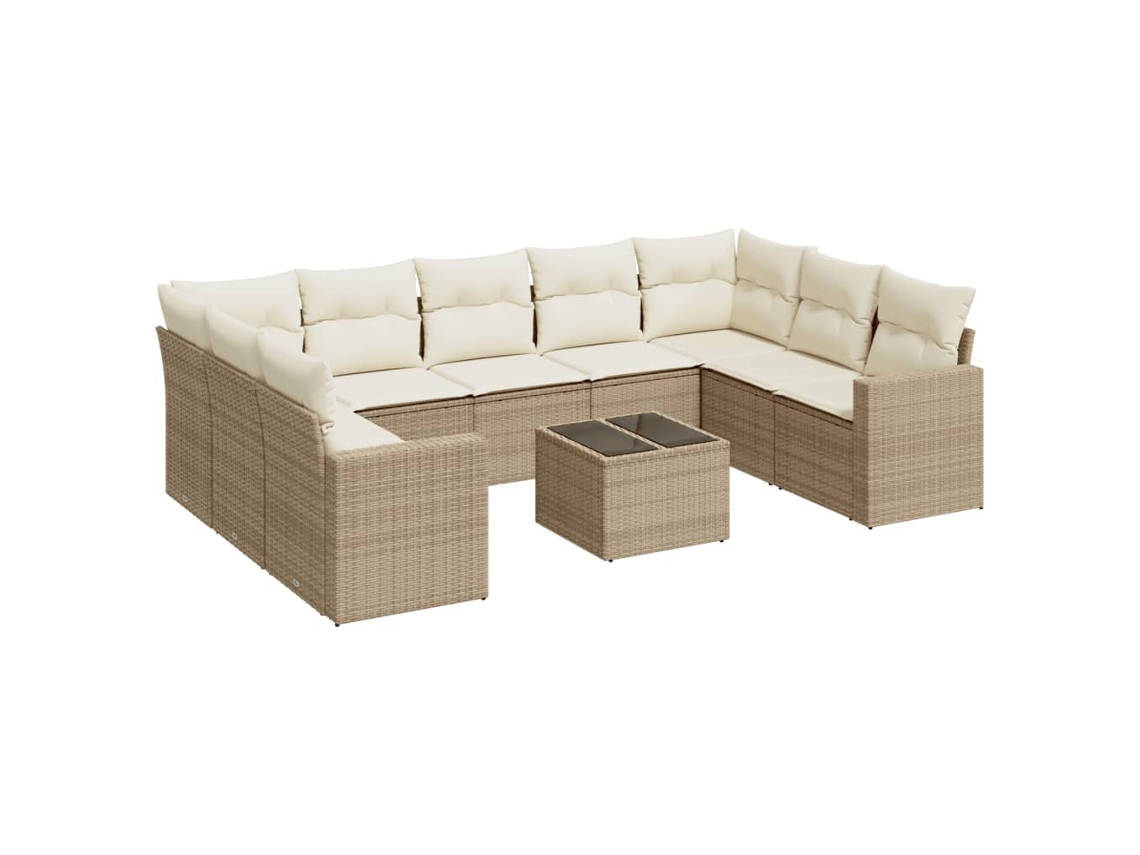 Garden Sofa Set, Garden Sofa Sets Vidaxl Bege Rattan / Vime (n/a)