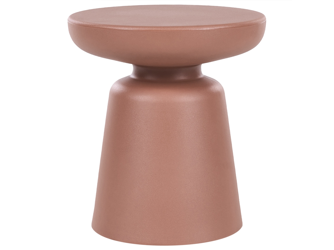 Mesa De Apoio Beliani Tofet De Material Sintético Castanho 39x39x44