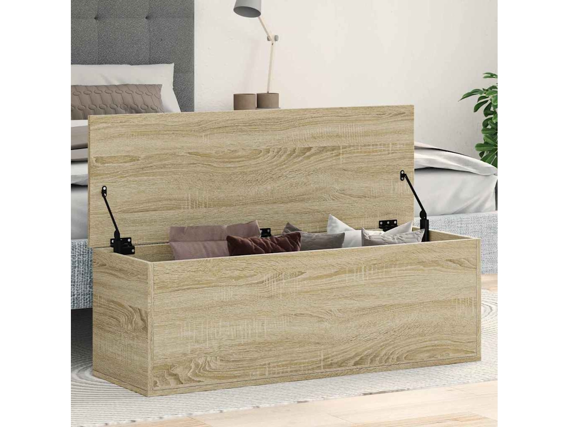 Vidaxl Caixa De Arrumação 102x35x35 Cm Deriv. Madeira Carvalho Sonoma
