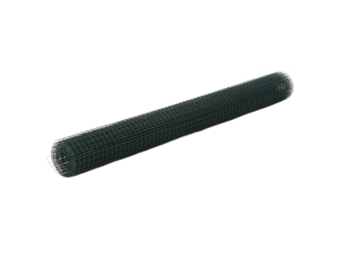 Vidaxl Cerca Arame Galinheiro 10x1,5 M Aço C/ Revestimento Pvc Verde
