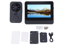 Yuru sistema de Interfone com Vídeo Sem Fio Tela Ips 4,3 Polegadas Visão Noturna 70° Intercomunicador Duplo Kit Campainha com Vídeo Dc5v 2a