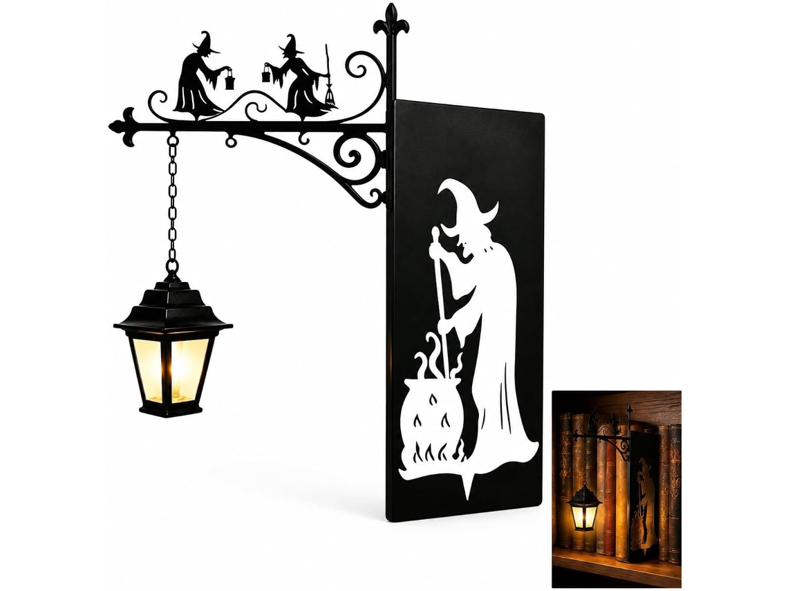 Luminária Decorativa De Estante Estilo Lanterna Biblioteca, Canto