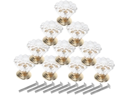 Conjunto De 10 Puxadores Cristal Acrílico Para Gavetas Cômoda, Puxadores De Armário Com Furo Único, Fácil Instalação