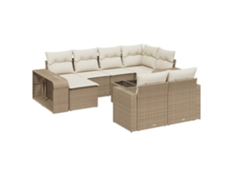 Garden Sofa Set, Garden Sofa Sets Vidaxl Bege Rattan / Vime (n/a)