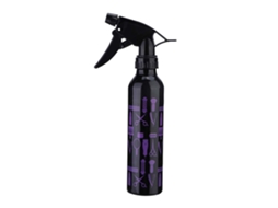 Frasco spray de 300ml para cabeleireiro nas cores roxa e preta.