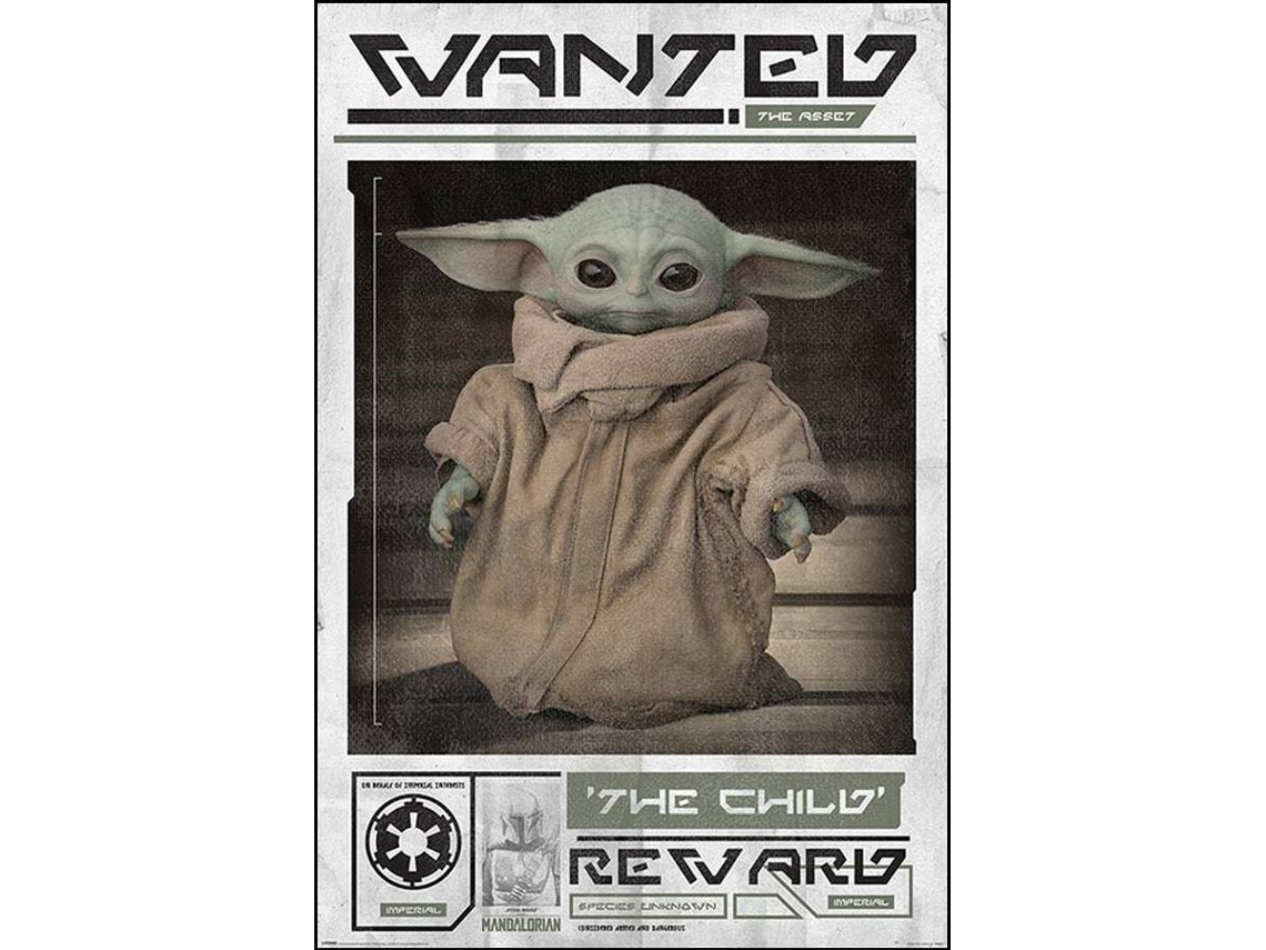Póster GF Star Wars The Mandalorian Yoda Wanted (61x91.5 cm)