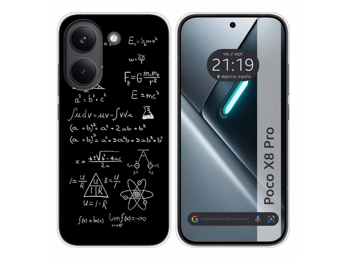 Capa Tumundosmartphone De Silicone Para Xiaomi Poco X8 Pro 5g Com Design De Desenhos De Fórmulas