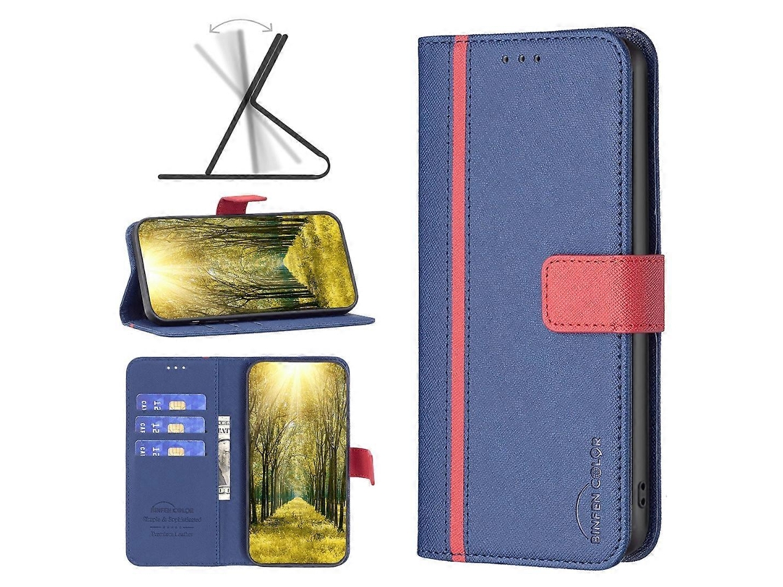 Capa De Couro Com Textura Cruzada E Cores Combinando Para Samsung Galaxy A73 Bf13