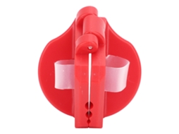 Protetor de dedos de plástico vermelho para pregos e martelo, acessório para ferragens que suporta pregos.