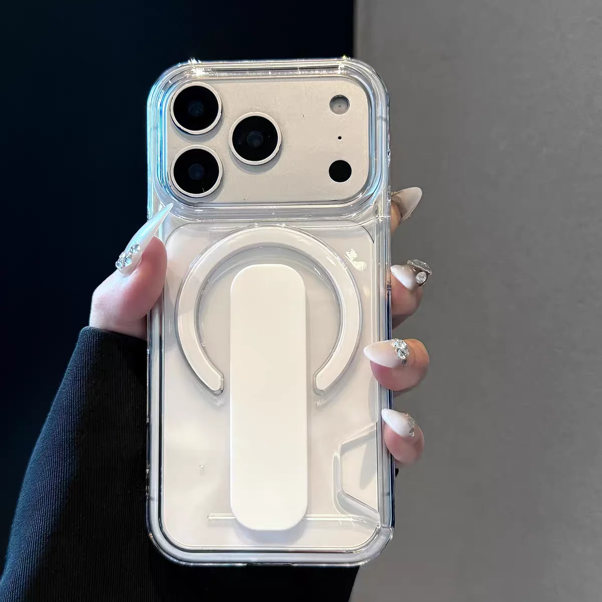Capa Protetora Magnética (para Iphone 16 Pro Branco), Transparente E Resistente A Impactos.