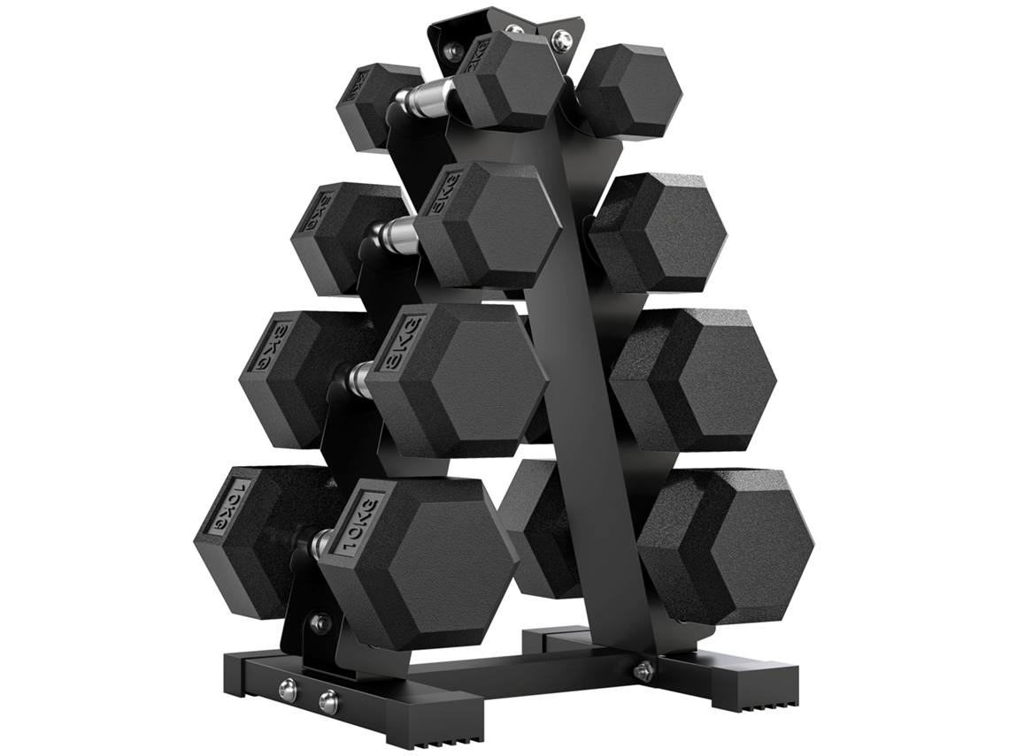 Conjunto De Halteres 2x2kg - Preto - 2x5kg 2x8kg 2x10kg Com Suporte De Armazenamento Para Exercício Treino