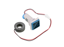 Medidor De Tensão E Corrente Ac Com Display Led Digital 22mm Indicador 0-100a Azul