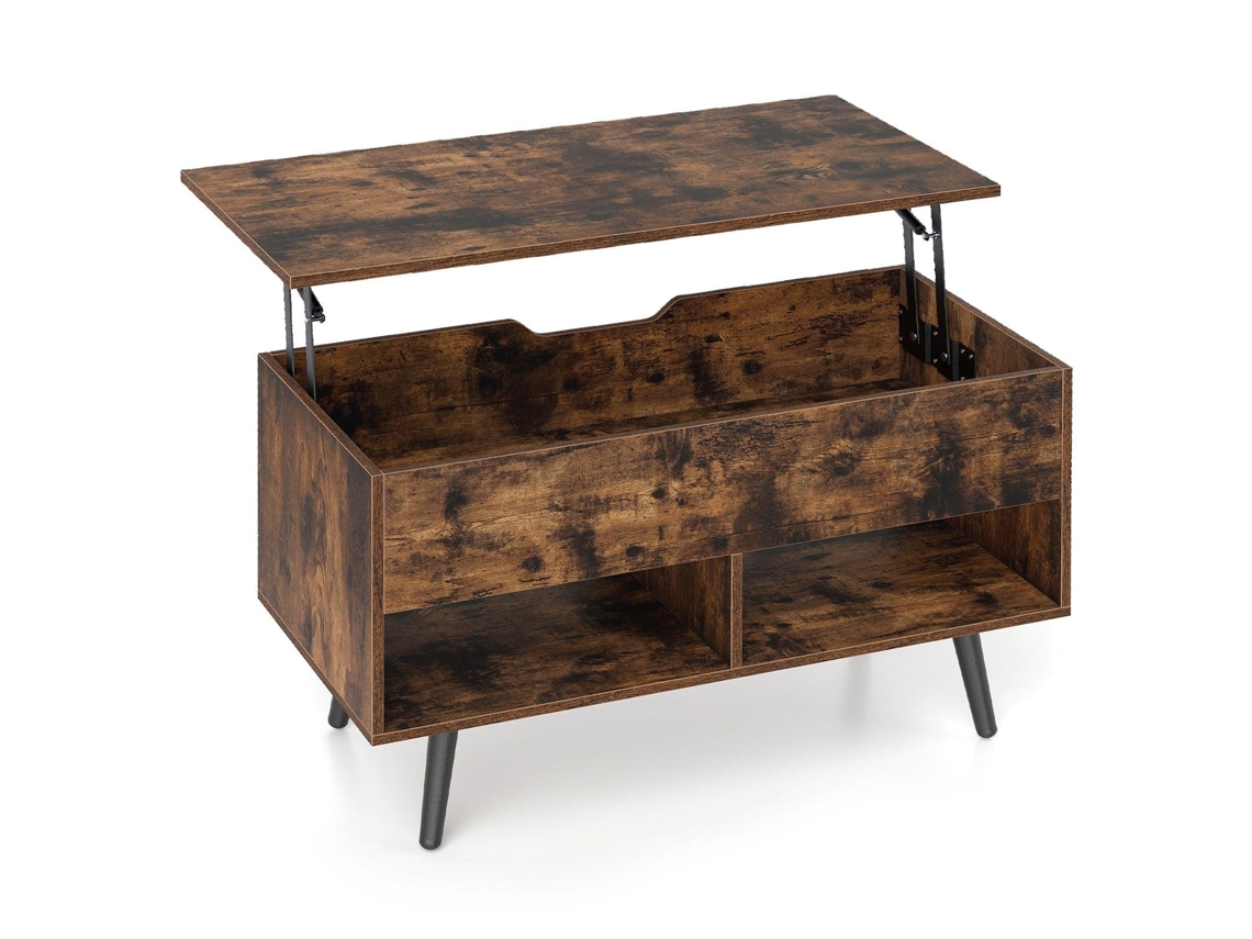 Mesa de centro ajustável com tampo elevável e prateleiras de armazenamento NORTHIX