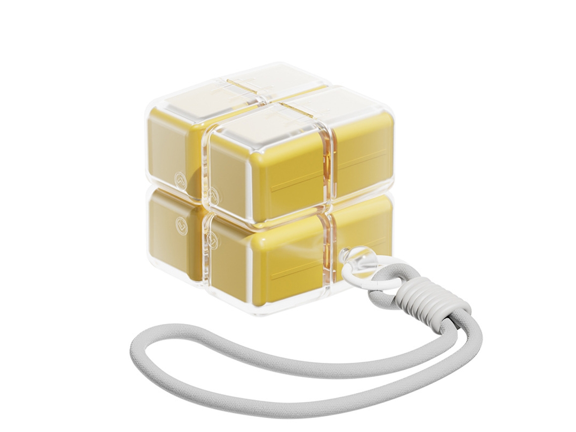 Organizador De Comprimidos Eifson 8 Células Cubo Mágico Com Alça Sem Bpa (amarelo)