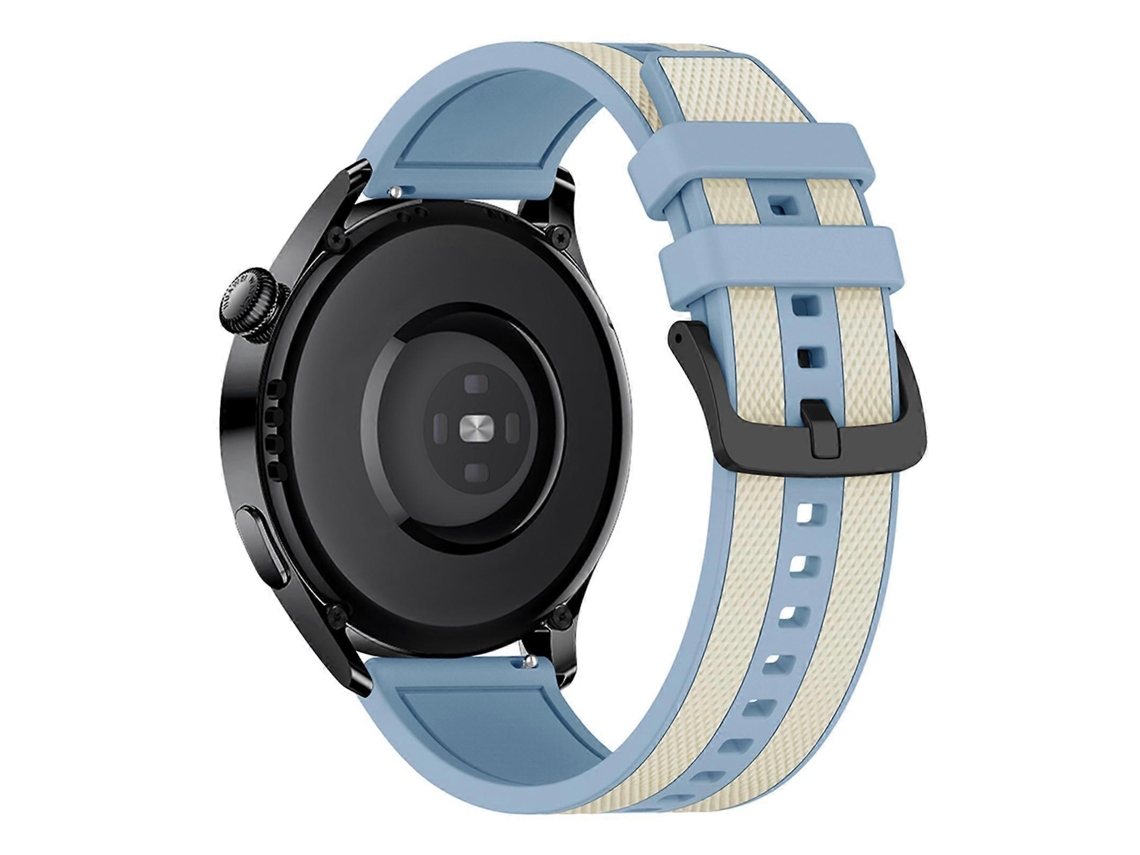 Pulseira De Relógio De Silicone Bicolor Com Textura De Listras Verticais