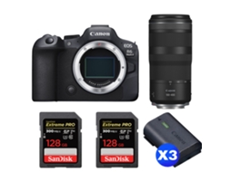 Eos R6 Mark Ii + Rf 100 400mm F/5.6 8 Is Usm + 2 Sandisk 128gb Uhs ii 300mb/s + 3 Canon Lp e6nh + Ebook “20 Dicas para Fotos Que Impressionam” CANON