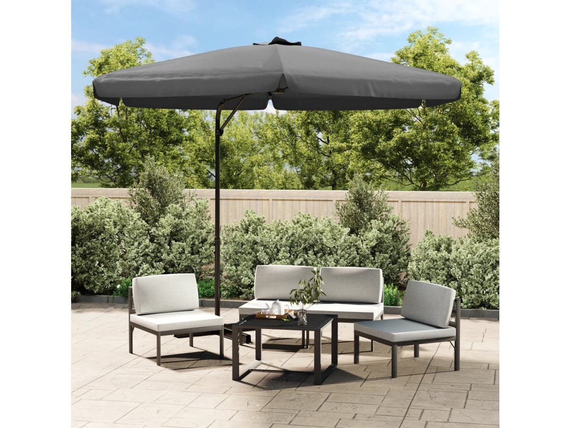 Vidaxl Guarda-sol De Exterior Com Poste De Aço 300 Cm Antracite