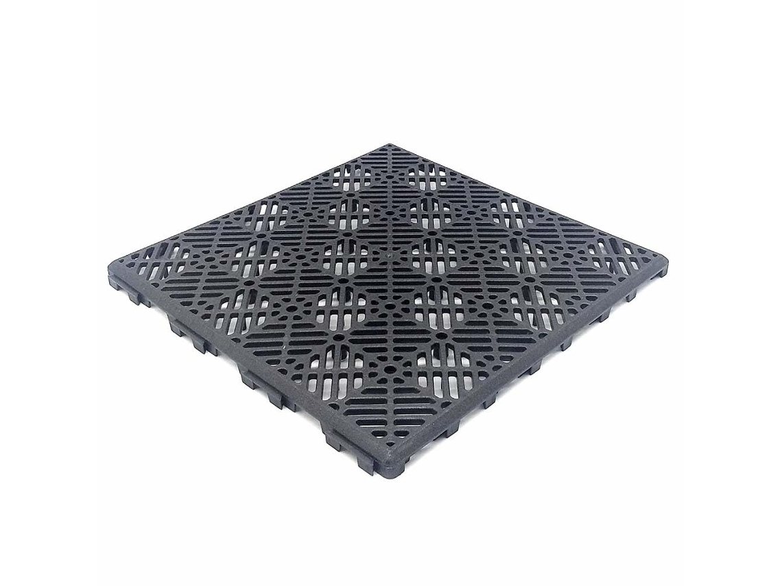 Pack 24 Estrados 30x30x1,5cm para Pavimentos de Piscinas, Terraços, Decks, Relva Artificial, Depósitos de ANTIHUMEDADES (≈2 M² Cinzento Forja)
